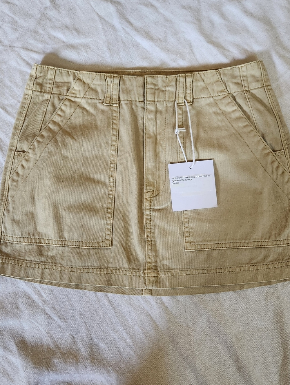 NWT Pistola Kayla Mid Rise Utility Skirt Tan Canoe Size 26